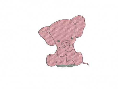 Motif de broderie machine éléphant rose