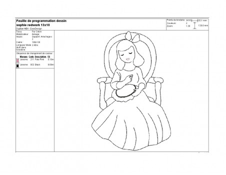 Instant download machine embroidery Sophie girl model