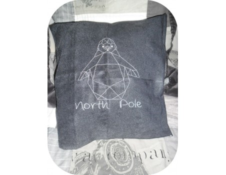 Motif de broderie machine pingouin pôle nord