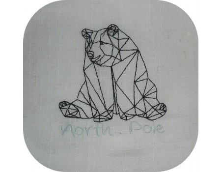 Instant download machine embroidery design polar bear