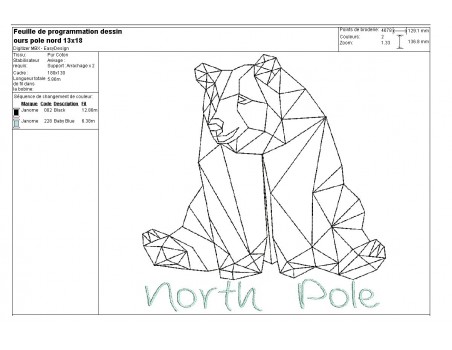 Instant download machine embroidery design polar bear