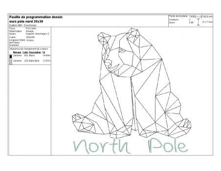 Instant download machine embroidery design polar bear