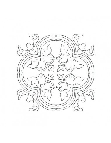 Motif de broderie machine carreau de ciment baroque aen redwork