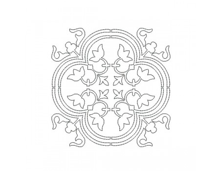 Motif de broderie machine carreau de ciment baroque aen redwork