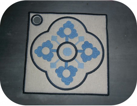 Instant download machine embroidery design Vintage Cement tile