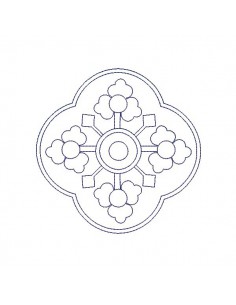 Motif de broderie machine carreau de ciment vintage en redwork