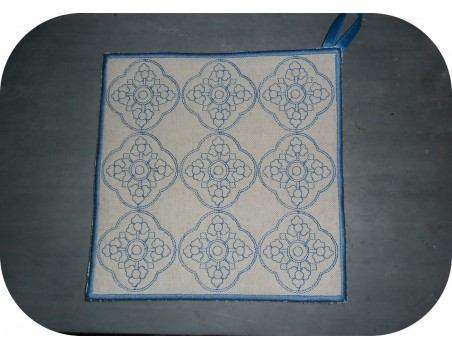 embroidery design  vintage cement tile