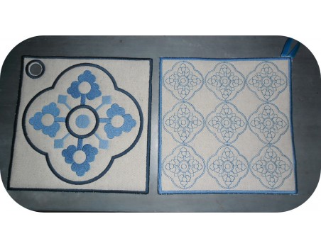 embroidery design  vintage cement tile