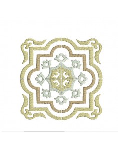 Motif de broderie machine carreau de ciment arabesque