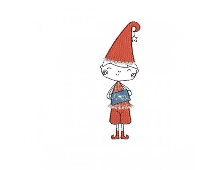 Instant download machine embroidery Christmas elf