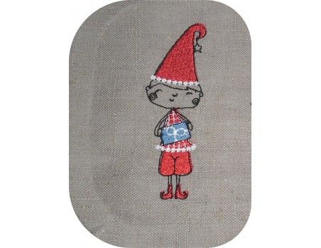 Instant download machine embroidery Christmas elf