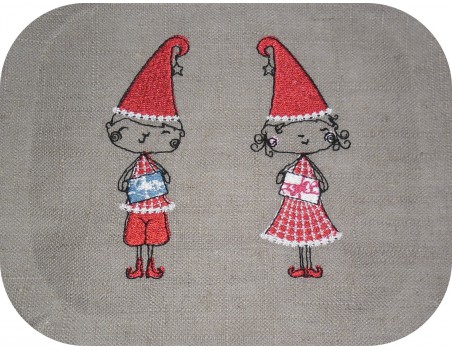 Instant download machine embroidery Christmas elf