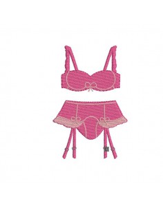 Motif de broderie machine lingerie culotte porte jarretelle