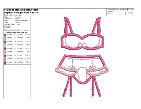 Instant download machine embroidery design underwear suspender belts