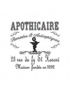 Motif de broderie machine apothicaire 