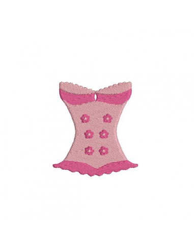 Motif de broderie machine lingerie bustier fleurs