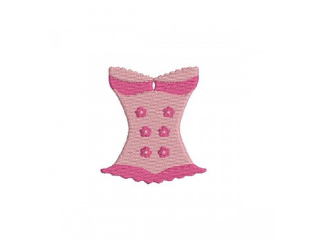 Motif de broderie machine lingerie bustier fleurs