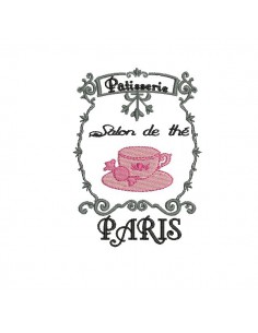 Instant download machine embroidery design vintage little girl with cake