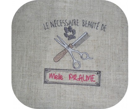 Motif de broderie machine accessoires toilettage 