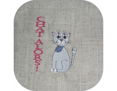 Motif de broderie machine Chat alors