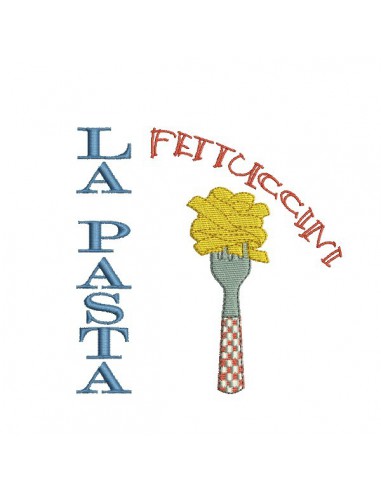 Instant download machine embroidery design Italian pasta