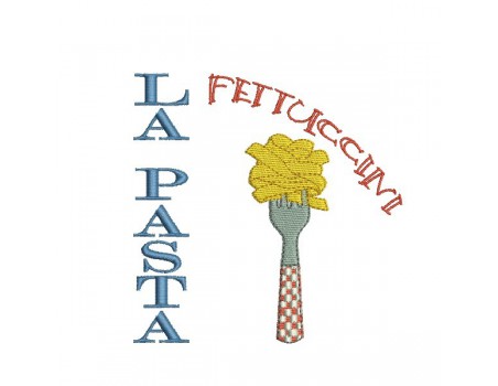 Motif de broderie machine pâtes Italienne Fettuccini