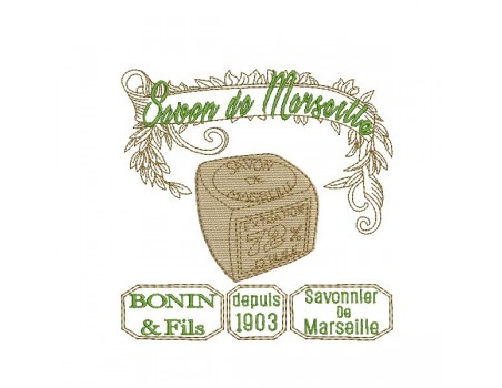 Motif de broderie machine savon de Marseille