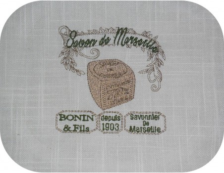 Embroidery design soap of Marseille