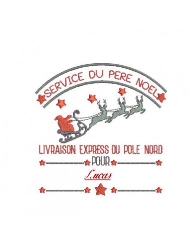 Motif de broderie machine livraison père noël