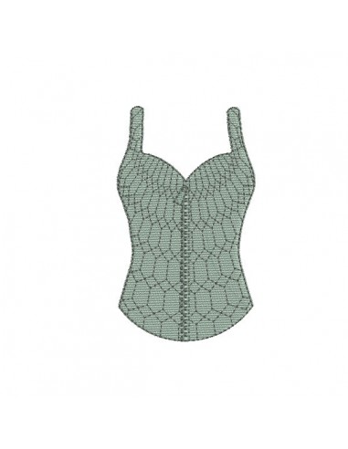 Motif de broderie machine lingerie bustier fermeture éclair