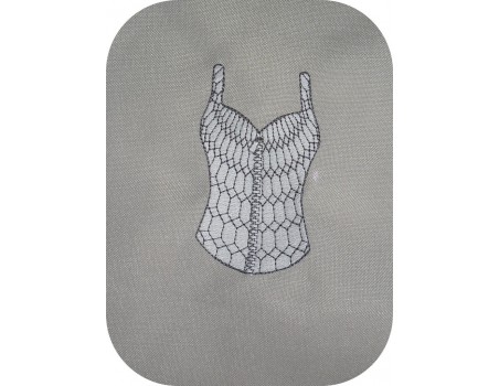 Motif de broderie machine lingerie bustier fermeture éclair