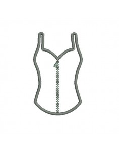Motif de broderie machine lingerie bustier fermeture éclair appliqué