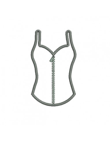 Motif de broderie machine lingerie bustier fermeture éclair appliqué