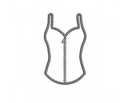 Motif de broderie machine lingerie bustier fermeture éclair appliqué