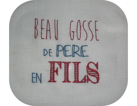 Motif de broderie machine  beau gosse