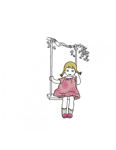 Instant download machine embroidery girl flower