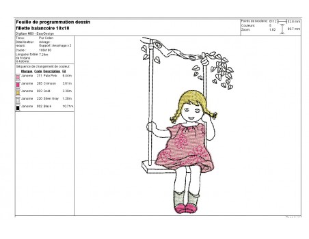 Instant download machine embroidery girl flower