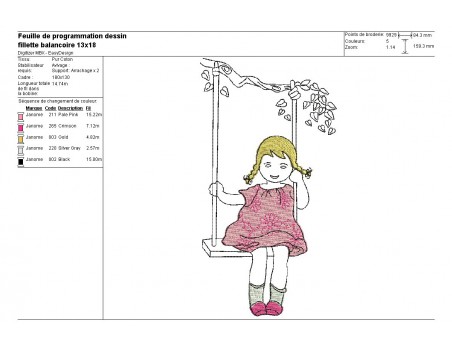 Instant download machine embroidery girl flower