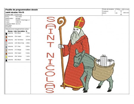 Instant download machine embroidery design saint Nicolas