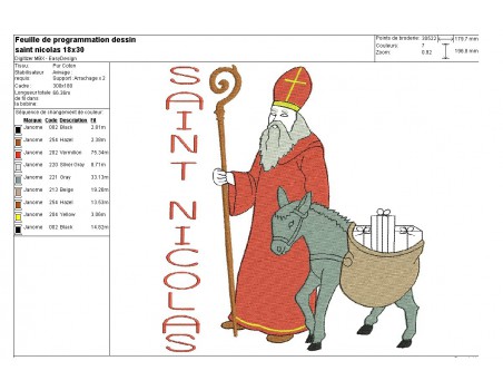 Instant download machine embroidery design saint Nicolas