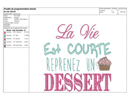 Instant download machine embroidery dessert