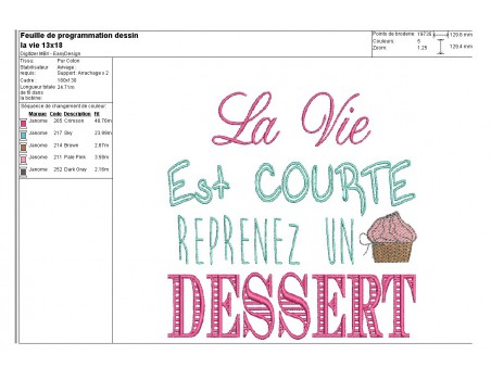 Instant download machine embroidery dessert