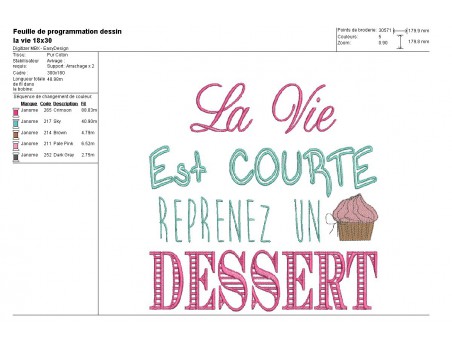 Instant download machine embroidery dessert