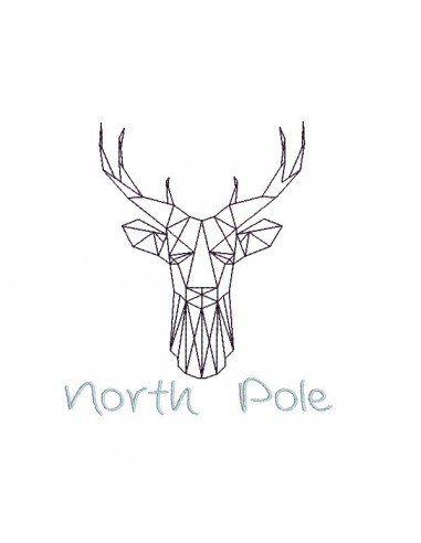 Instant download machine embroidery design North Pole Deer