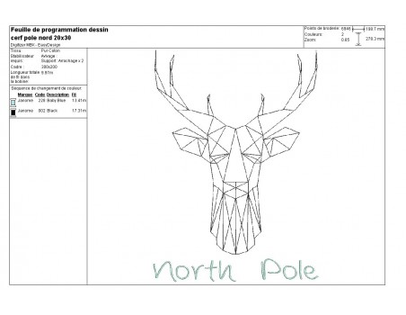 Instant download machine embroidery design North Pole Deer