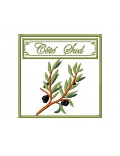 Côté sud branche d'olivier 10x10 cm