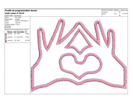 Instant download machine embroidery Hands forming a heart applique