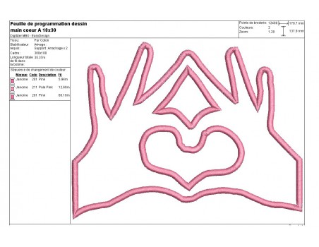 Instant download machine embroidery Hands forming a heart applique
