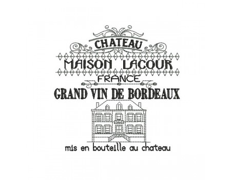 Instant download machine embroidery design Bordeaux wine