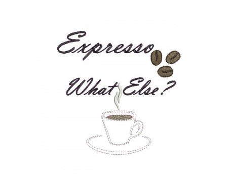 Motif de broderie machine café  Expresso 